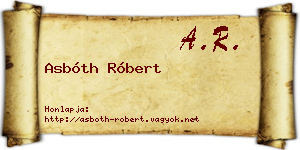 Asbóth Róbert névjegykártya